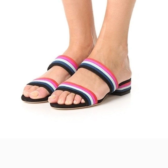 LOEFFLER RANDALL Rubie Suede Stripe Slide sandals Size 7